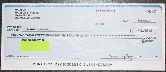 Fake Check from a Car Wrap Scam