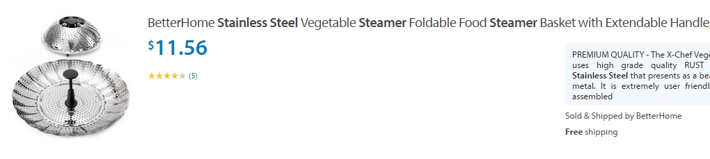Walmart Stainless Steel Steamer
