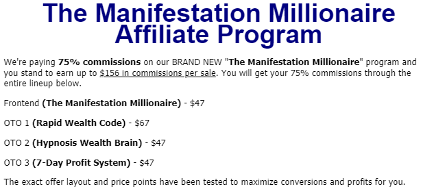 Manifestation Millionaire Upsells