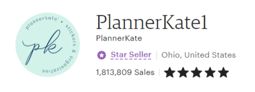 PlannerKate1 Etsy Best Seller Shop