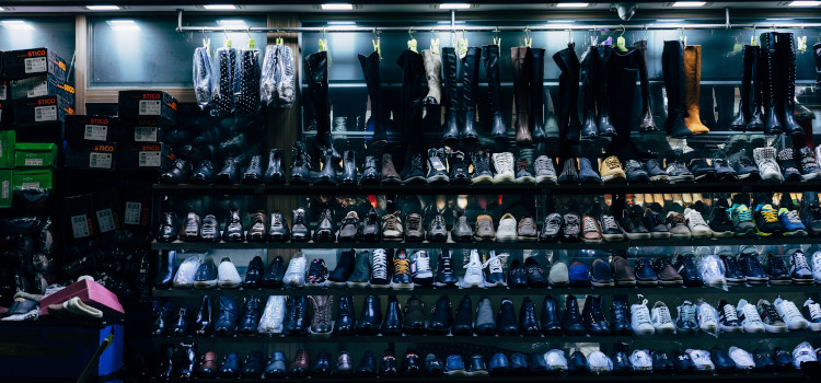 consignment store with shoes